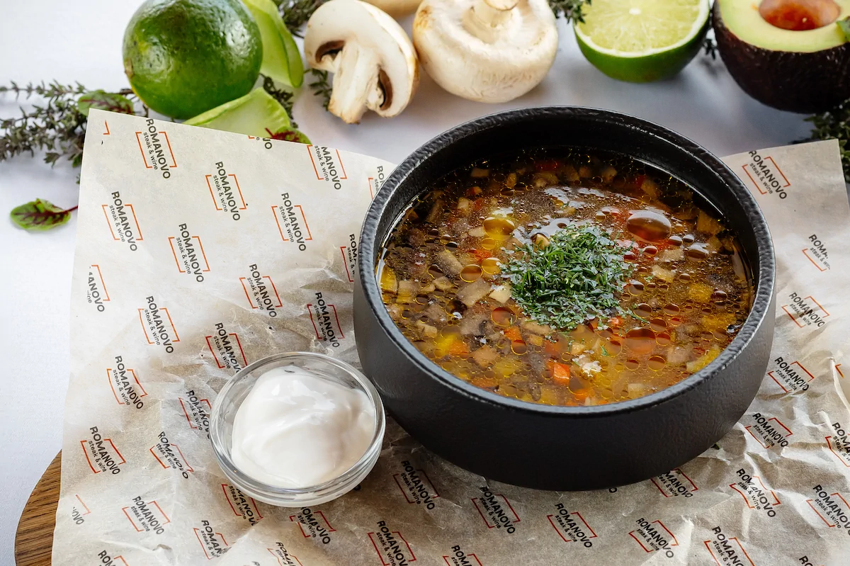 Грибной суп с постной сметаной