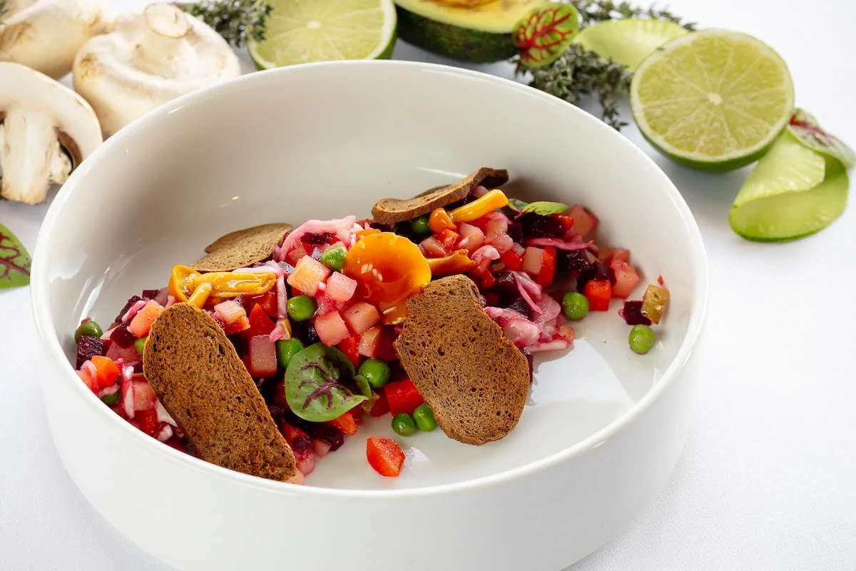 Винегрет с печеными овощами и ароматным маслом